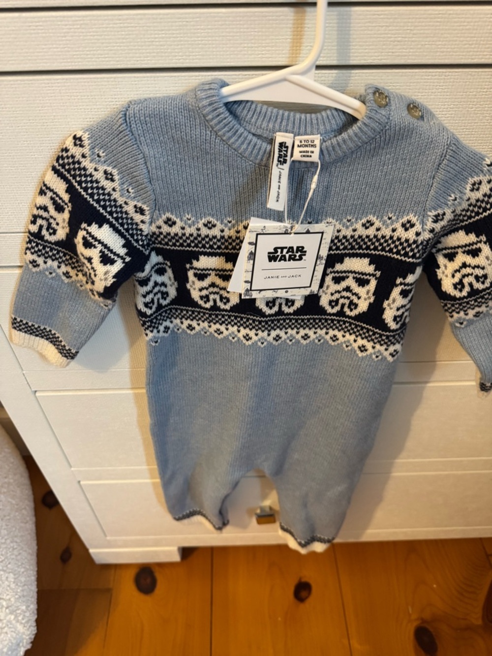 Star Wars Baby Blue Knit One-Piece Romper - Picture 4 of 4